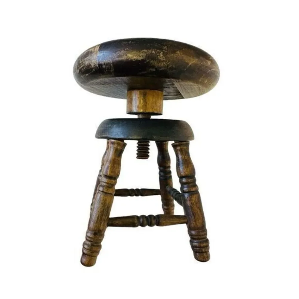 Mini Round Stool Doll House Piano Seat Small Adjustable Table Top Riser‎ VTG